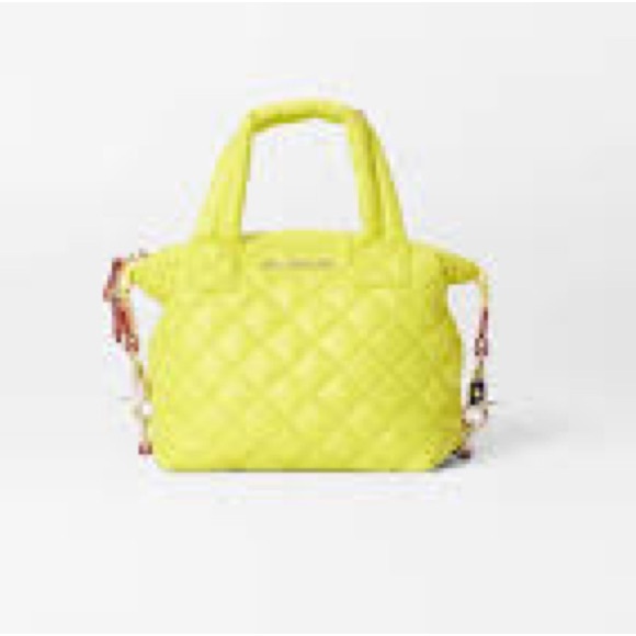 MZ Wallace Micro Sutton Tote Neon Yellow Quilted Mini Tote -Read- - Picture 12 of 16